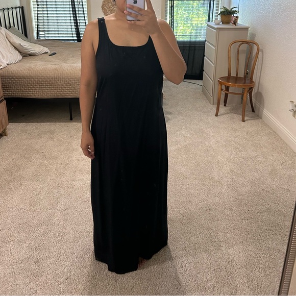Vintage Faded Glory Black Maxi Dress Sz Large - Picture 1 of 4